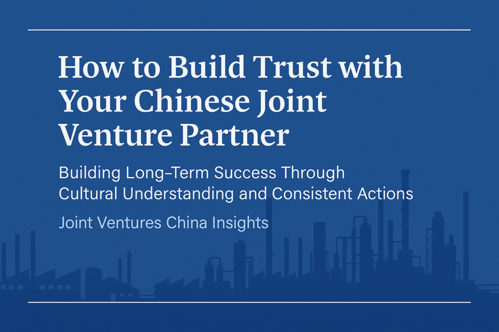 building lasting trust in chinese joint ventures