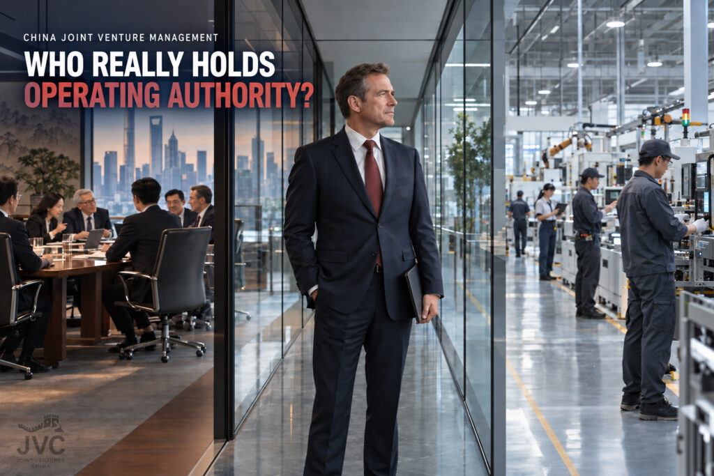 China joint venture management illustrated by a Western general manager connecting the boardroom with factory operations.